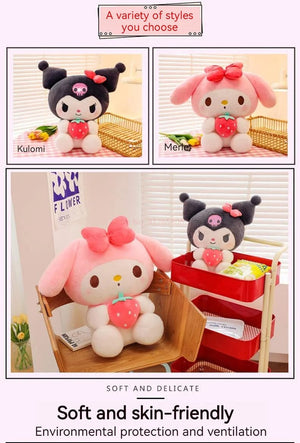 Planet Gates Sanrio Cartoon Kuromi My Melody Cinnamoroll Pochacco Pompom Purin Strawberry Cute Hug Plush Doll Toys For Children Surprise Gift