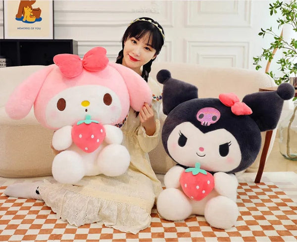 Planet Gates Sanrio Cartoon Kuromi My Melody Cinnamoroll Pochacco Pompom Purin Strawberry Cute Hug Plush Doll Toys For Children Surprise Gift
