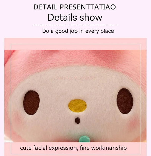 Planet Gates Sanrio Cartoon Kuromi My Melody Cinnamoroll Pochacco Pompom Purin Strawberry Cute Hug Plush Doll Toys For Children Surprise Gift
