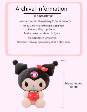 Planet Gates Sanrio Cartoon Kuromi My Melody Cinnamoroll Pochacco Pompom Purin Strawberry Cute Hug Plush Doll Toys For Children Surprise Gift