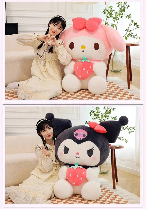 Planet Gates Sanrio Cartoon Kuromi My Melody Cinnamoroll Pochacco Pompom Purin Strawberry Cute Hug Plush Doll Toys For Children Surprise Gift