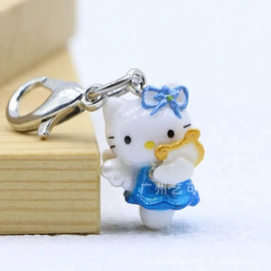Planet Gates Sanrio Cute Strawberry Hello Kitty Doll Keychain Kawaii Angel Mobile Phone Pendant Children's Bag Accessories Toy Pendant Gift