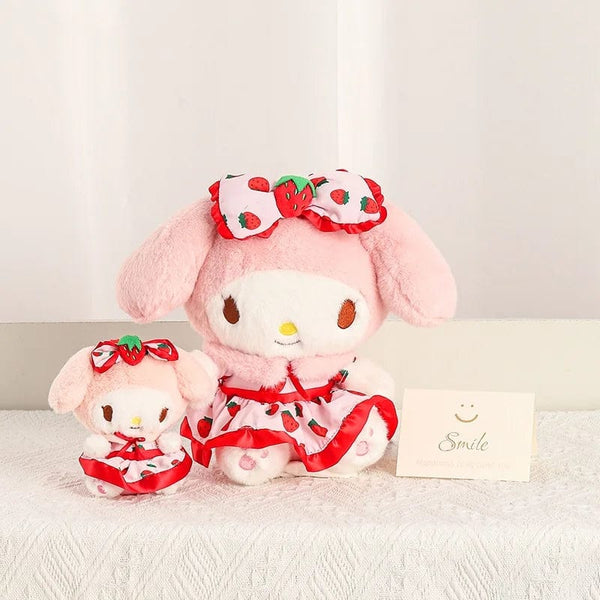 Planet Gates Sanrio Fresh Strawberry Kuromi Melody Pochacco Hellokitty Cinnamoroll Plush Toy Girl Plush Keychain Pendant Cartoon Stuffed Doll