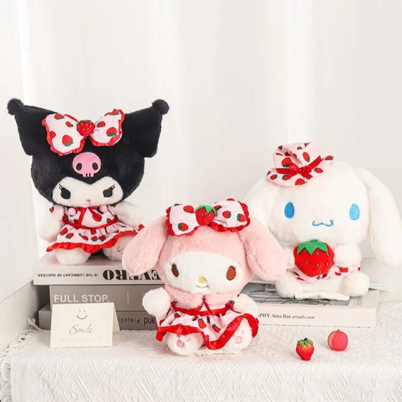 Planet Gates Sanrio Fresh Strawberry Kuromi Melody Pochacco Hellokitty Cinnamoroll Plush Toy Girl Plush Keychain Pendant Cartoon Stuffed Doll