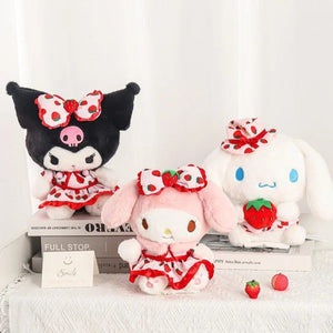 Planet Gates Sanrio Fresh Strawberry Kuromi Melody Pochacco Hellokitty Cinnamoroll Plush Toy Girl Plush Keychain Pendant Cartoon Stuffed Doll