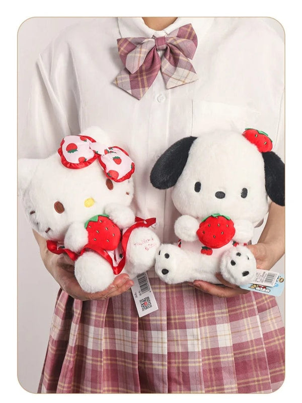 Planet Gates Sanrio Fresh Strawberry Kuromi Melody Pochacco Hellokitty Cinnamoroll Plush Toy Girl Plush Keychain Pendant Cartoon Stuffed Doll