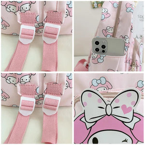 Planet Gates Sanrio Kids Schoolbag Backpack Hello Kitty Kuromi Cinnamoroll Printed Oxford Cloth Kindergarten Girl Backpack School Supplies