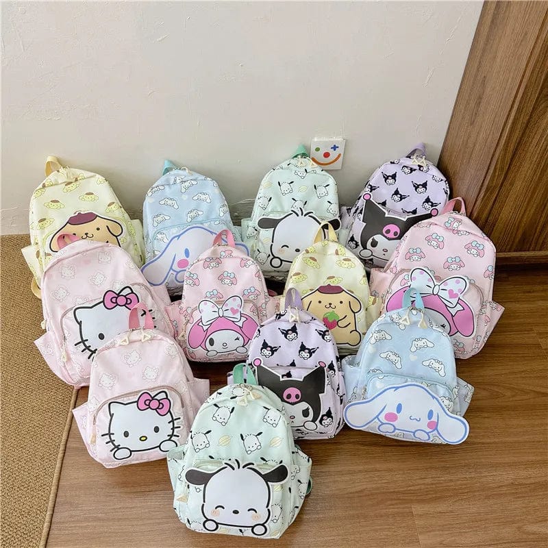 Planet Gates Sanrio Kids Schoolbag Backpack Hello Kitty Kuromi Cinnamoroll Printed Oxford Cloth Kindergarten Girl Backpack School Supplies