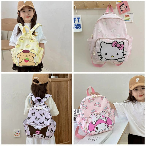Planet Gates Sanrio Kids Schoolbag Backpack Hello Kitty Kuromi Cinnamoroll Printed Oxford Cloth Kindergarten Girl Backpack School Supplies