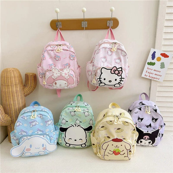 Planet Gates Sanrio Kids Schoolbag Backpack Hello Kitty Kuromi Cinnamoroll Printed Oxford Cloth Kindergarten Girl Backpack School Supplies