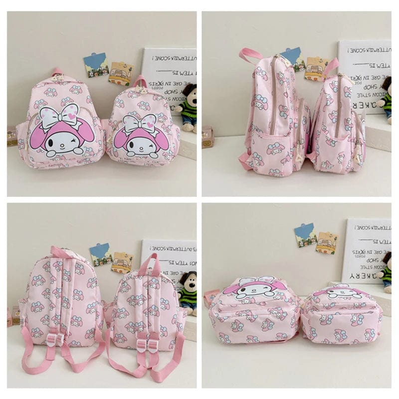 Planet Gates Sanrio Kids Schoolbag Backpack Hello Kitty Kuromi Cinnamoroll Printed Oxford Cloth Kindergarten Girl Backpack School Supplies
