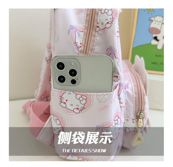Planet Gates Sanrio Kids Schoolbag Backpack Hello Kitty Kuromi Cinnamoroll Printed Oxford Cloth Kindergarten Girl Backpack School Supplies