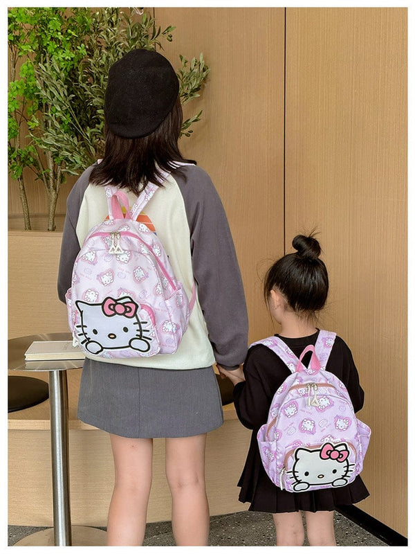 Planet Gates Sanrio Kids Schoolbag Backpack Hello Kitty Kuromi Cinnamoroll Printed Oxford Cloth Kindergarten Girl Backpack School Supplies