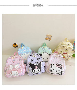 Planet Gates Sanrio Kids Schoolbag Backpack Hello Kitty Kuromi Cinnamoroll Printed Oxford Cloth Kindergarten Girl Backpack School Supplies