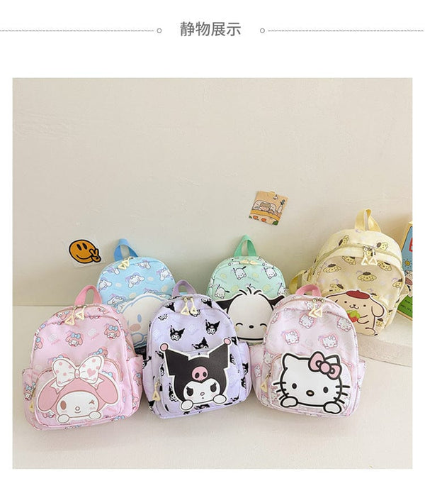 Planet Gates Sanrio Kids Schoolbag Backpack Hello Kitty Kuromi Cinnamoroll Printed Oxford Cloth Kindergarten Girl Backpack School Supplies
