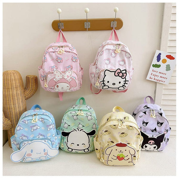 Planet Gates Sanrio Kids Schoolbag Backpack Hello Kitty Kuromi Cinnamoroll Printed Oxford Cloth Kindergarten Girl Backpack School Supplies