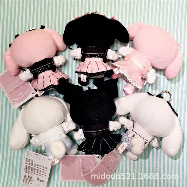 Planet Gates Sanrio Maid Series Kuromi Mymelody Cinnamoroll Plush Toy Doll Backpack Keychain Pendant Girls Birthday Gift