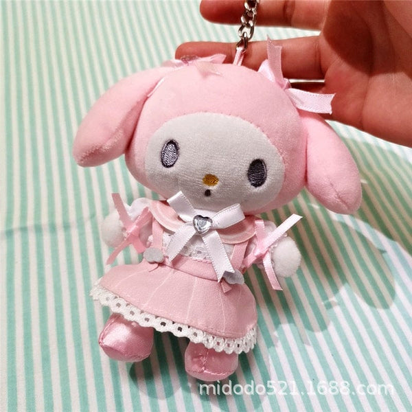Planet Gates Sanrio Maid Series Kuromi Mymelody Cinnamoroll Plush Toy Doll Backpack Keychain Pendant Girls Birthday Gift