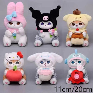 Planet Gates Sanrio Plush Toys Kawaii Hello Kitty My Melody Room Decor Kuromi Plushie Cinnamoroll Doll Plush Keychain for Christmas Gifts