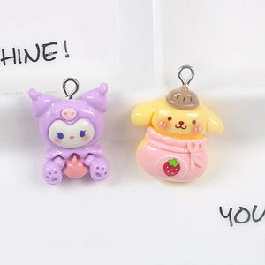 Planet Gates Sanrio Resin Anime Pendant Cute Kuromis Melodys Pochaccos Bright Face Zipper Buckle Pendants DIY Accessories Children's Toy Gift