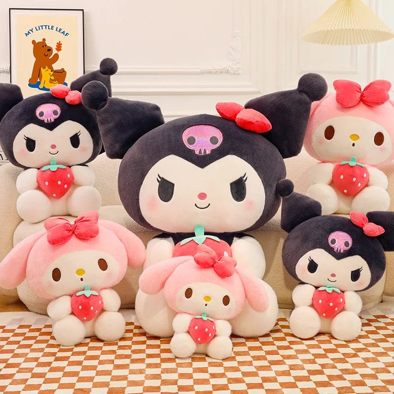 Planet Gates Sanrio Strawberry Kuromi Doll Plush Toy Melody Strawberry Cinnamoroll Dolls Children Sleeping Children's Birthday Toys Gifts