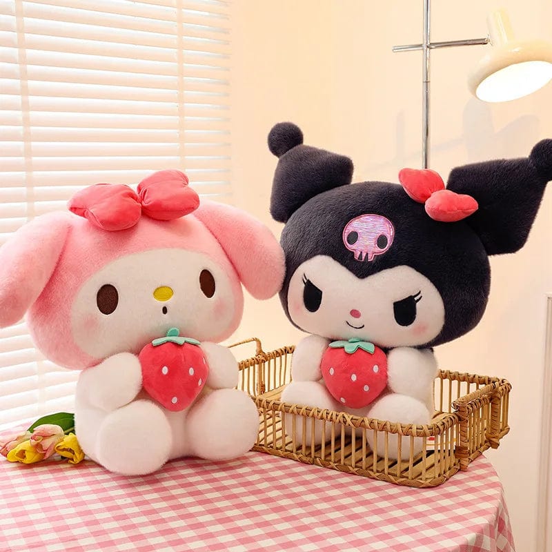 Planet Gates Sanrio Strawberry Kuromi Doll Plush Toy Melody Strawberry Cinnamoroll Dolls Children Sleeping Children's Birthday Toys Gifts