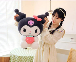Planet Gates Sanrio Strawberry Kuromi Doll Plush Toy Melody Strawberry Cinnamoroll Dolls Children Sleeping Children's Birthday Toys Gifts