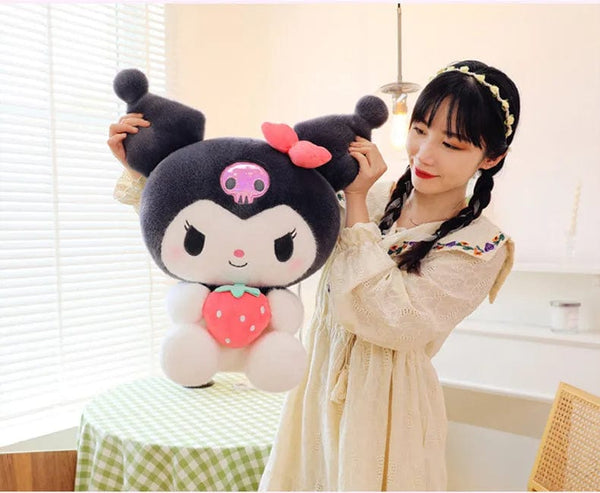 Planet Gates Sanrio Strawberry Kuromi Doll Plush Toy Melody Strawberry Cinnamoroll Dolls Children Sleeping Children's Birthday Toys Gifts