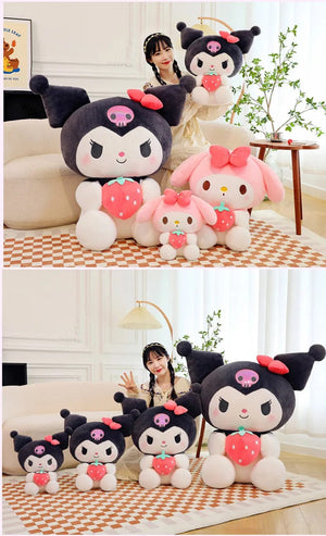 Planet Gates Sanrio Strawberry Kuromi Doll Plush Toy Melody Strawberry Cinnamoroll Dolls Children Sleeping Children's Birthday Toys Gifts