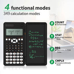 Planet Gates Scientific Calculator With Writing Tablet 991MS 349 Functions Engineering Financial calculator For School Students Office Solar