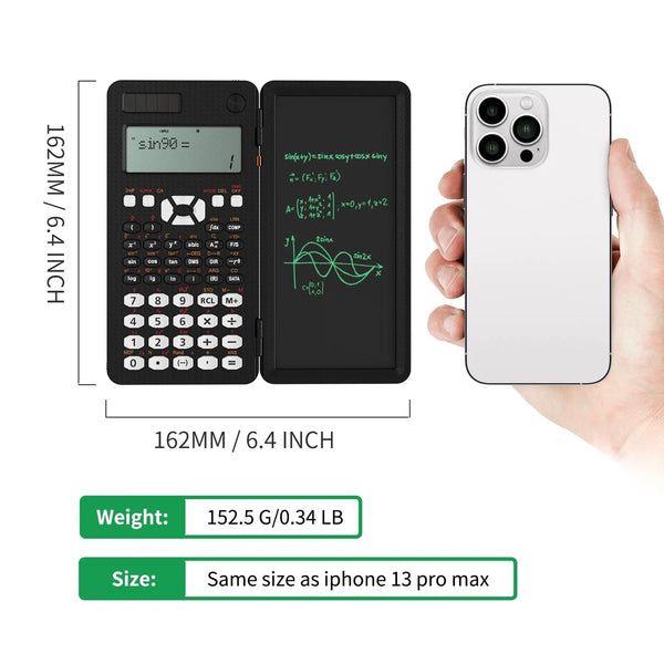 Planet Gates Scientific Calculator With Writing Tablet 991MS 349 Functions Engineering Financial calculator For School Students Office Solar
