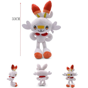 Planet Gates Scorbunny Pokemon Plush Tepig Victini Snivy Emolga Scorbunny Yamper Raboot Alolan Marowak Sleeping Vaporeon Smoliv Lechonk Stuffed Toys