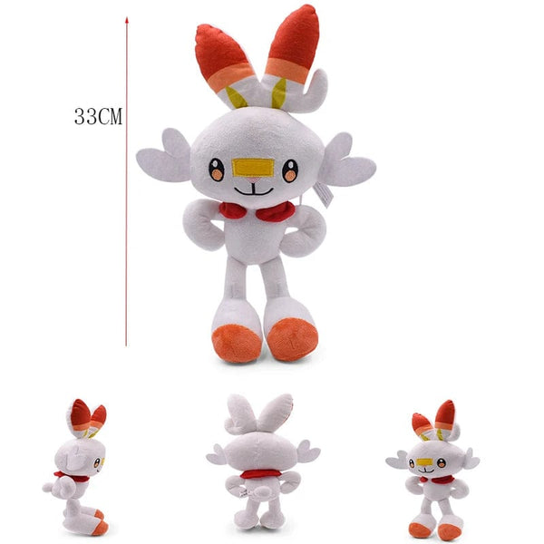 Planet Gates Scorbunny Pokemon Plush Tepig Victini Snivy Emolga Scorbunny Yamper Raboot Alolan Marowak Sleeping Vaporeon Smoliv Lechonk Stuffed Toys