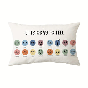 Planet Gates SCR76 / 29.97*50.04cm 1pc Mental Health Throw Pillow Cover, Double Sided Printing, Essential Pillow For Counseling Office, Suitable For Family Psychotherapist Office Counselor Office, Without Pillow Insert