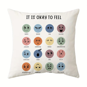 Planet Gates SCR76 / 44.96*44.96cm 1pc Mental Health Throw Pillow Cover, Double Sided Printing, Essential Pillow For Counseling Office, Suitable For Family Psychotherapist Office Counselor Office, Without Pillow Insert