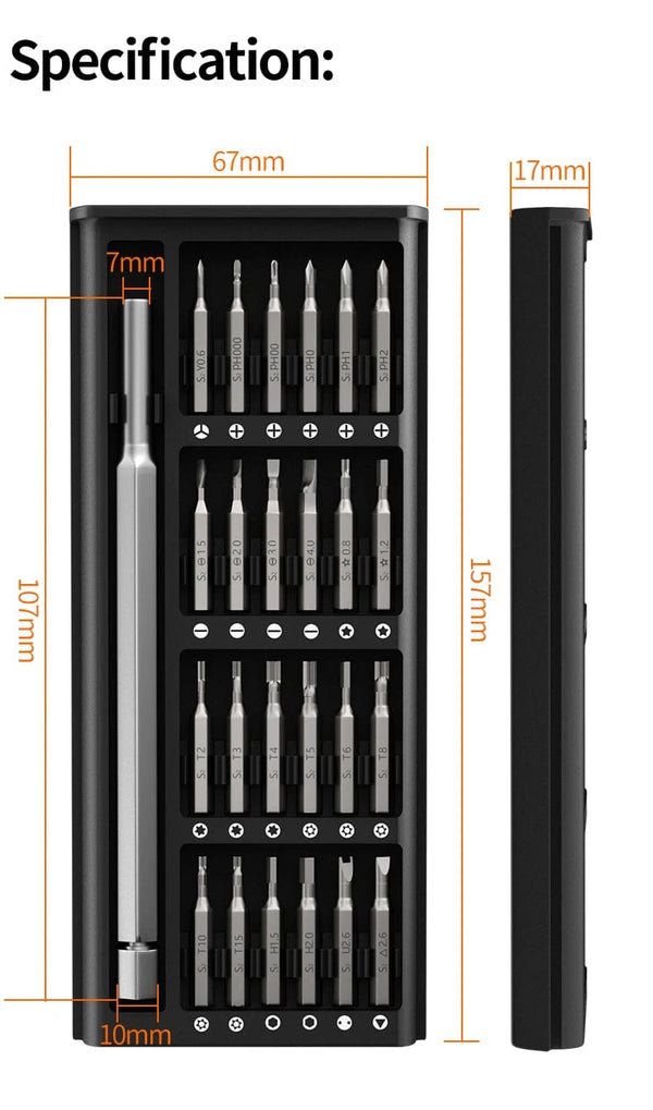 Planet Gates Screwdriver 25pcs 25 In 1 Screwdriver Set With Precision Magnetic Multifunctional Household For Smart Home PC Phone Disassembly And Repair Toolbox