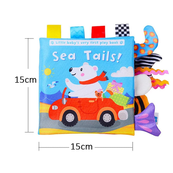 Planet Gates sea 621 New Baby Toys Cartoon Animals Tail Baby Cloth Book Educational Ringed Paper Cloth Book Toys Enlightenment Baby Toys 0 12 Months