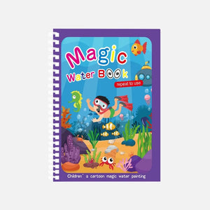 Planet Gates Seabed With pen Magic Water Drawing Book Children's Montessori Reusable Coloring Book, Sensory Early Educational Learning Painting Toys for Kids