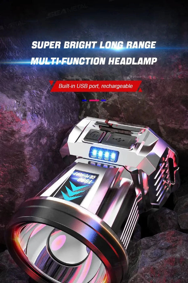 Planet Gates SEAMETAL Portable Work Light Ultra-Bright Head-Mounted Working Light Outdoor Emergency Led Flashlight Fishing Lamp USB Charging