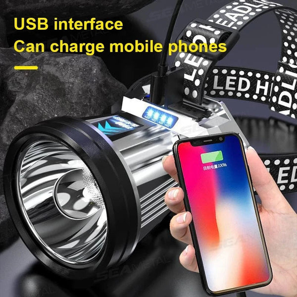 Planet Gates SEAMETAL Portable Work Light Ultra-Bright Head-Mounted Working Light Outdoor Emergency Led Flashlight Fishing Lamp USB Charging