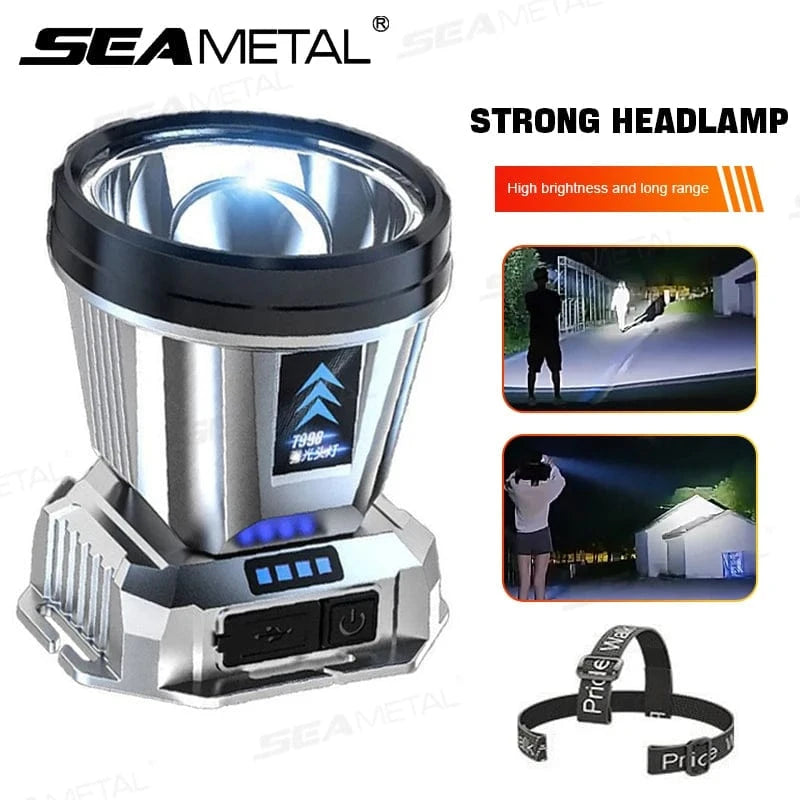 Planet Gates SEAMETAL Portable Work Light Ultra-Bright Head-Mounted Working Light Outdoor Emergency Led Flashlight Fishing Lamp USB Charging