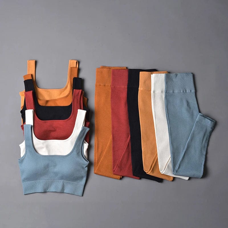 Planet Gates Seamless Sport Suit Yoga Suit Fitness Gym Clothes Women Gym Crop Top Yoga Shirts Bra Leggings Shorts Sportsuit Workout Outfit