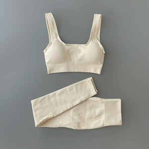 Planet Gates Seamless Yoga Set Ribbed Workout Outfits for Women 2/4 Piece Sport Bra High Waist Shorts Yoga Leggings Sets Fitness Gym Clothing