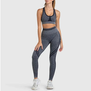 Planet Gates Seamless Yoga Sets Sports Fitness High Waist Hip Raise Pants Long-Sleeved Backless Suit Workout Clothes Gym Shorts Set for Women