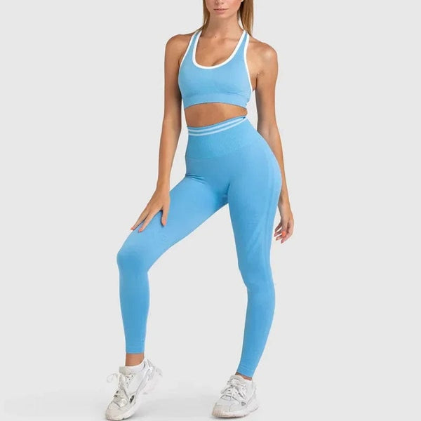 Planet Gates Seamless Yoga Sets Sports Fitness High Waist Hip Raise Pants Long-Sleeved Backless Suit Workout Clothes Gym Shorts Set for Women