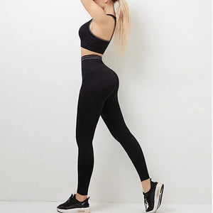 Planet Gates Seamless Yoga Sets Sports Fitness High Waist Hip Raise Pants Long-Sleeved Backless Suit Workout Clothes Gym Shorts Set for Women