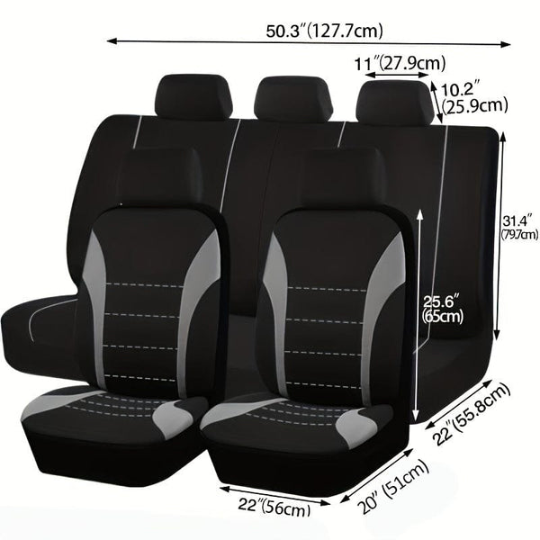 Planet Gates Seat Covers 9pcs Set Car Cushion Auto Accessories Seat Protect Five-Seat Universal Black Gray Blue Red