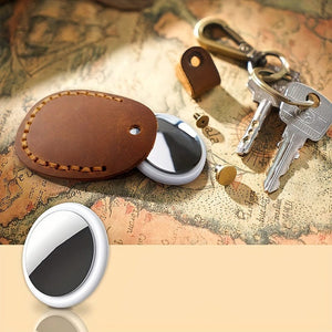 Planet Gates Secure Your Airtags With This Stylish Retro Faux Leather Case + Keychain