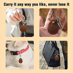 Planet Gates Secure Your Airtags With This Stylish Retro Faux Leather Case + Keychain