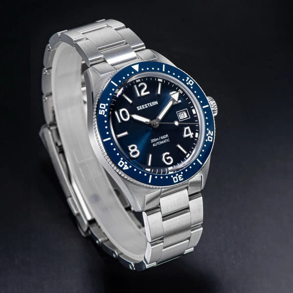 Planet Gates SEESTERN Diving Watch of Men Automatic Mechanical Wristwatches Seagul ST2130 Movement 20bar Waterproof Luminous Domed Crystal